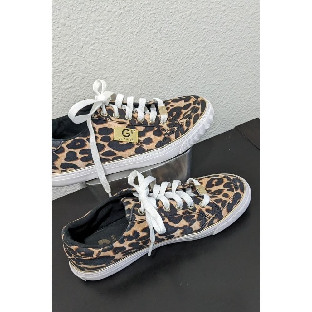 G by Guess Leopard Print Sneakers Womens 5.5M Casual Fashion Lace-Up Shoes - Picture 9 of 10